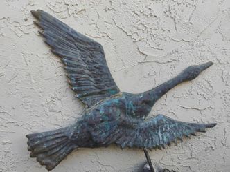 Copper weathervane topper