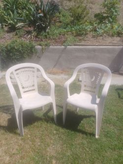 Outdoor plastic  chairs  both  $25
