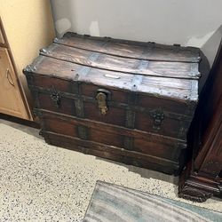 Antique  Wood Trunk 