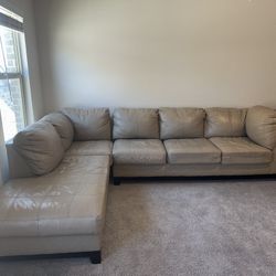 Leather sectional couch  