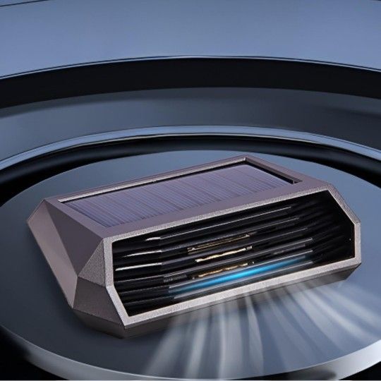 Solar-Powered Car Air Purifier with USB Charging & Ozone Odor Elimination - Portable HEPA Filter-Free Ionizer for Pet Odors, VOCs - Compact, Silent