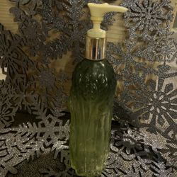 VTG Avon Decorative Garden Fresh Green Glass Asparagus Lotion Bottle W/ Pump1978