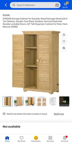 SYNGAR Wood Outdoors Storage Cabinet