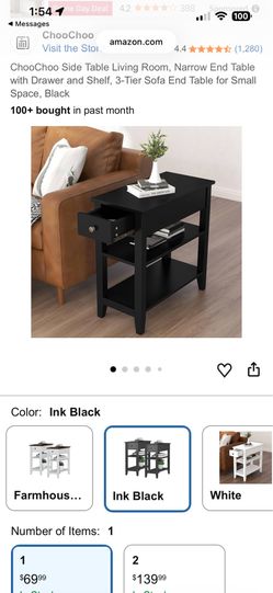Black side living room table