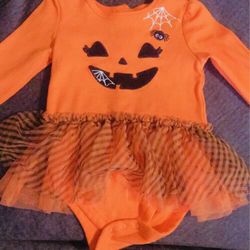 12 Months Pumpkin Onesie 