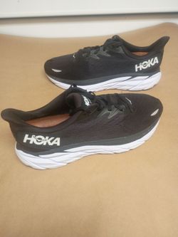 Hoka One One Clifton 8 Men's 9 Black White Mesh Athletic Sneaker 1119394-BWHT