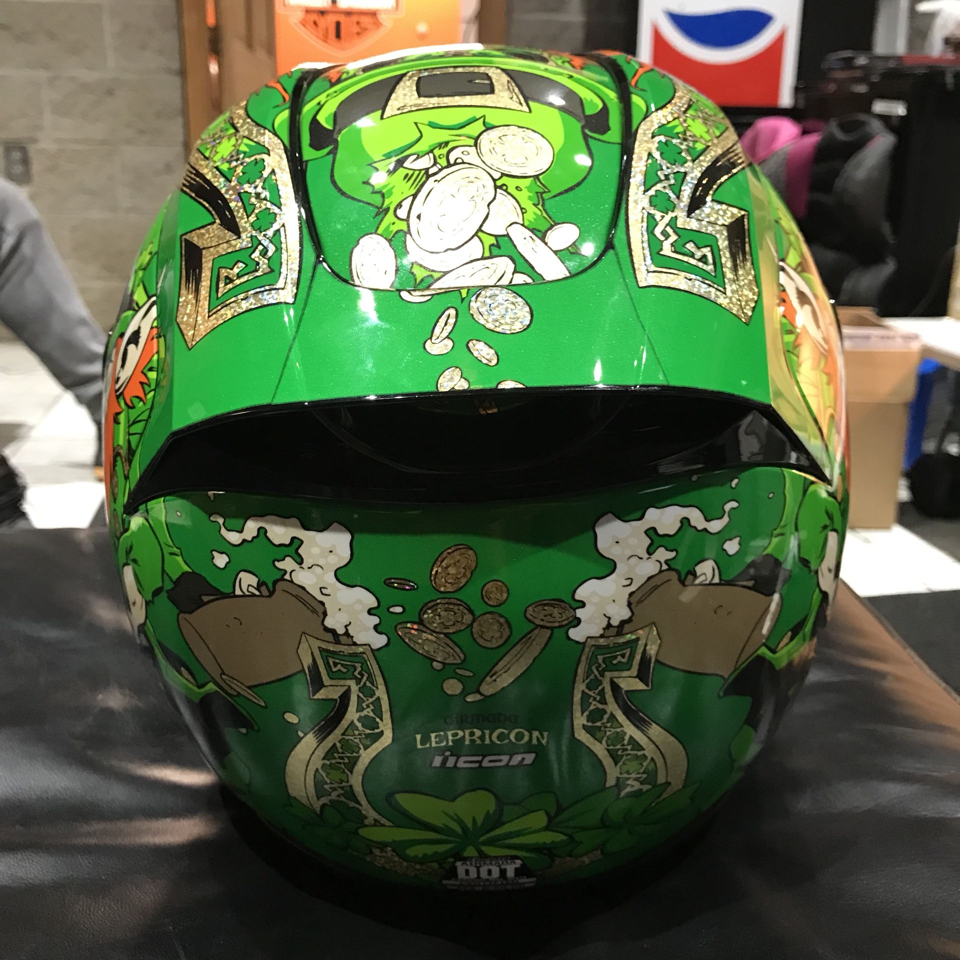 icon airmada leprechaun helmet Motorcycle Cover Injection Moulded Polycarbonate Shell in 3 Sizes Quick Icon Airflite Airmada Mechanica Icon