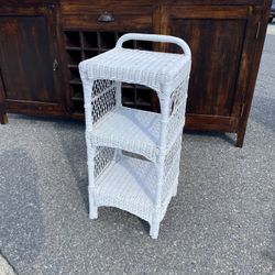 Small White Wicker Shelf Boho 