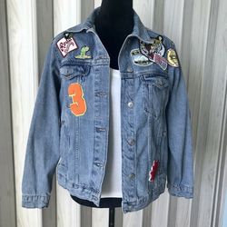 TOPSHOP, MOTO DENIM JEAN JACKET SIZE  USA 2/ SIZE 6/ EUR 34