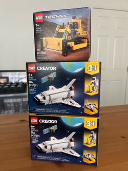 Lego Creator 3in1 Space Shuttle 31134 & Technic Heavy Duty Bulldozer 42163