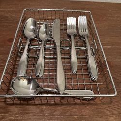 Stainless Steel Flatware Set with Storage Caddy