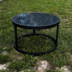 Metal Glass Top Coffee Table 
