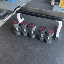 Complete Home Gym Set – Bench + Dumbbells (40/50/1-60) + EZ Curl Bar