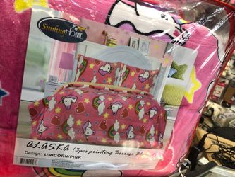 Full/queen warm unicorn pink blanket