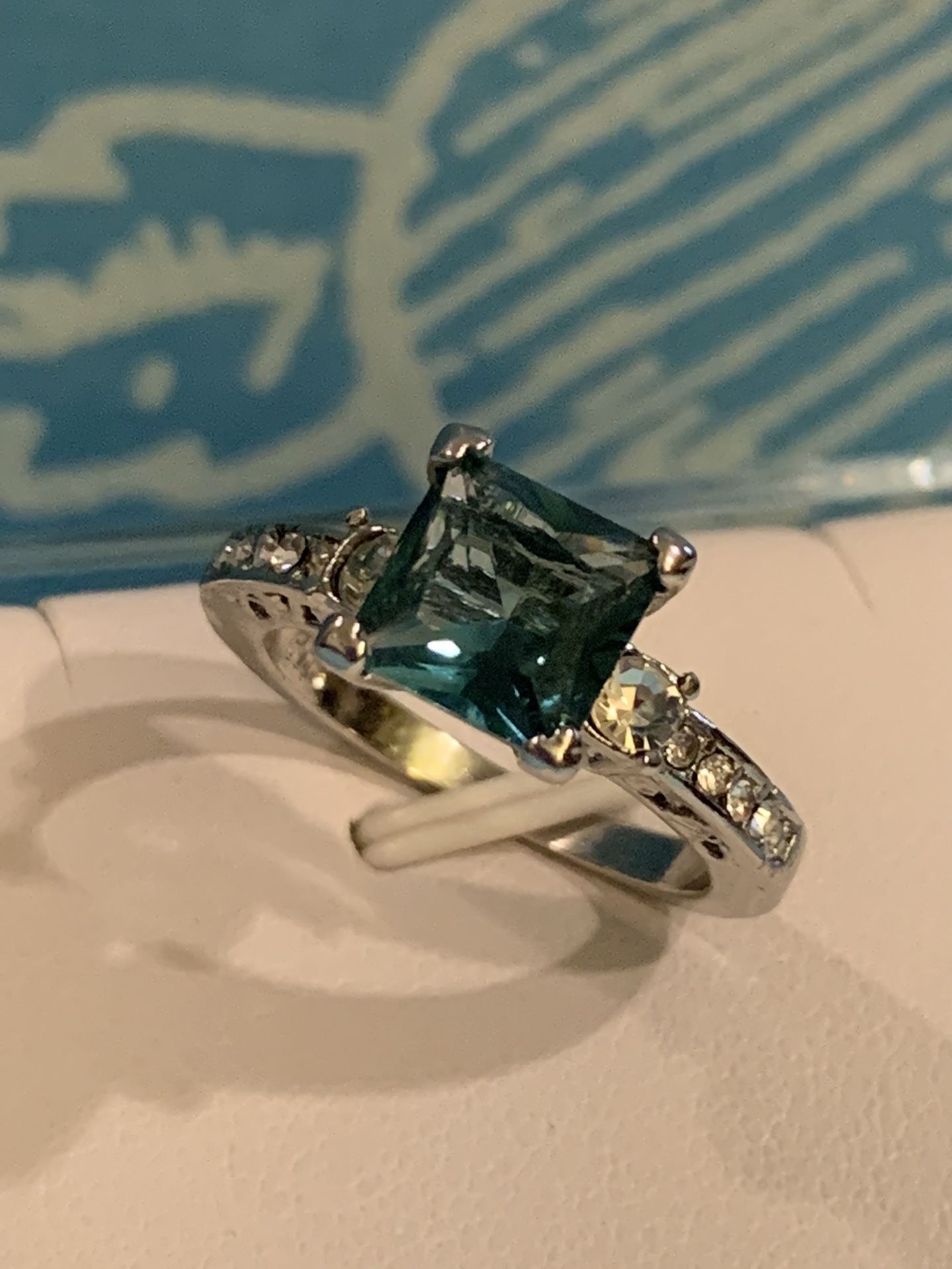 Blue Sapphire CZ 925 Ring