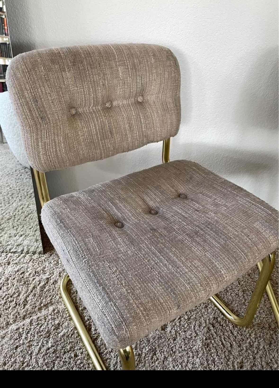 Vintage Brass Cantilever Chair