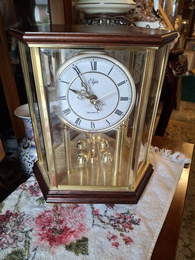 VERY Unique Looking Vintage ANNIVERSARY BRASS CLOCK EVERYTHING WORKS GREAT CONDITION