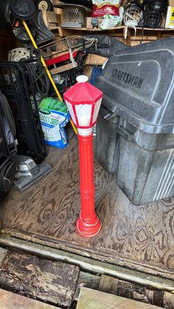 Red Christmas Lamp Post Blow Mold Decoration