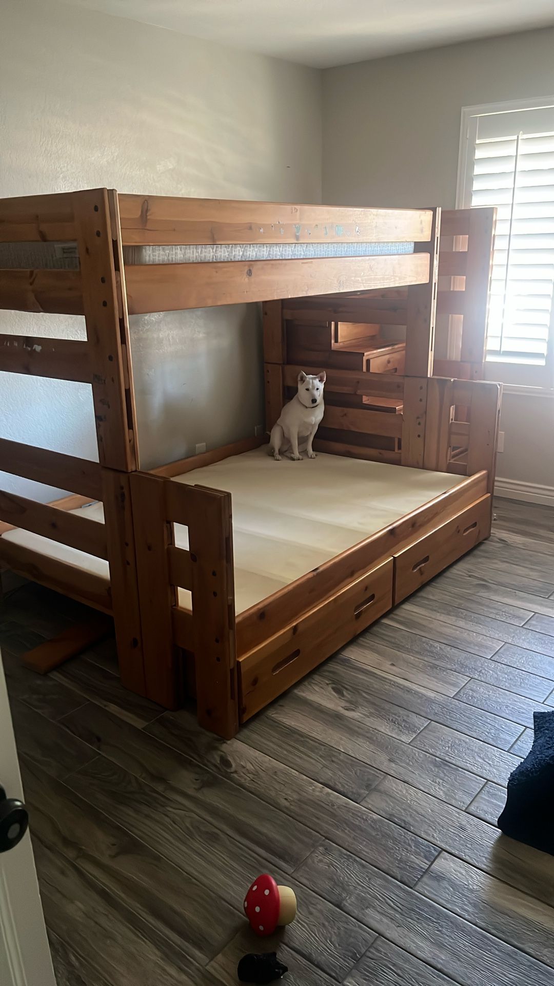 Bunk Beds With Twin Top (mattress Included) And Full Bottom With Stairs