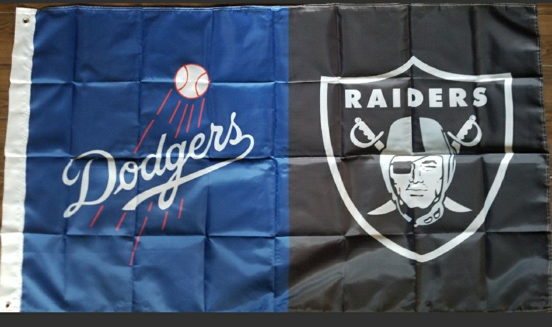 Dodgers/ Raiders Flag