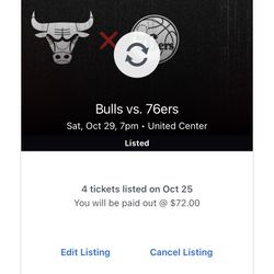 Bulls Vs Pacers Section 322 Row 1 $150 For 2 $270  For The 4 