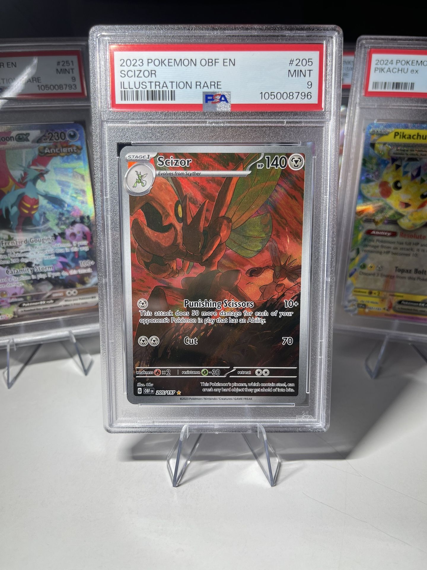 Pokemon Scizor Obsidian Flames Illustration Rare #205 PSA 9 Mint
