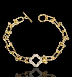 Clover Bracelet 14K Gold Filled  8”