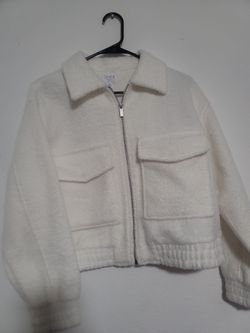 White fuzzy jacket
