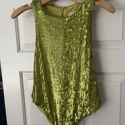 Green Sequin Women's Bodysuit Size Large Never Worn 