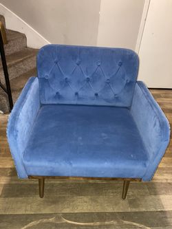 Blue Velvet Lounge Chair