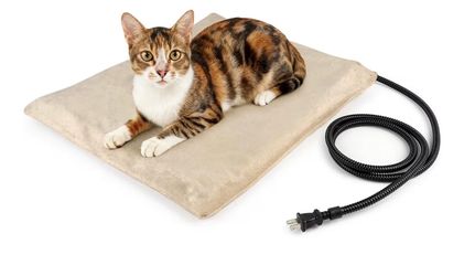 Pet Heating Pad for Cats and Dogs, Heated Cat Bed with Steel-Wrapped Cord and Soft Fleece Cover, 17.7 x 15.7 Inches, 30 Watts