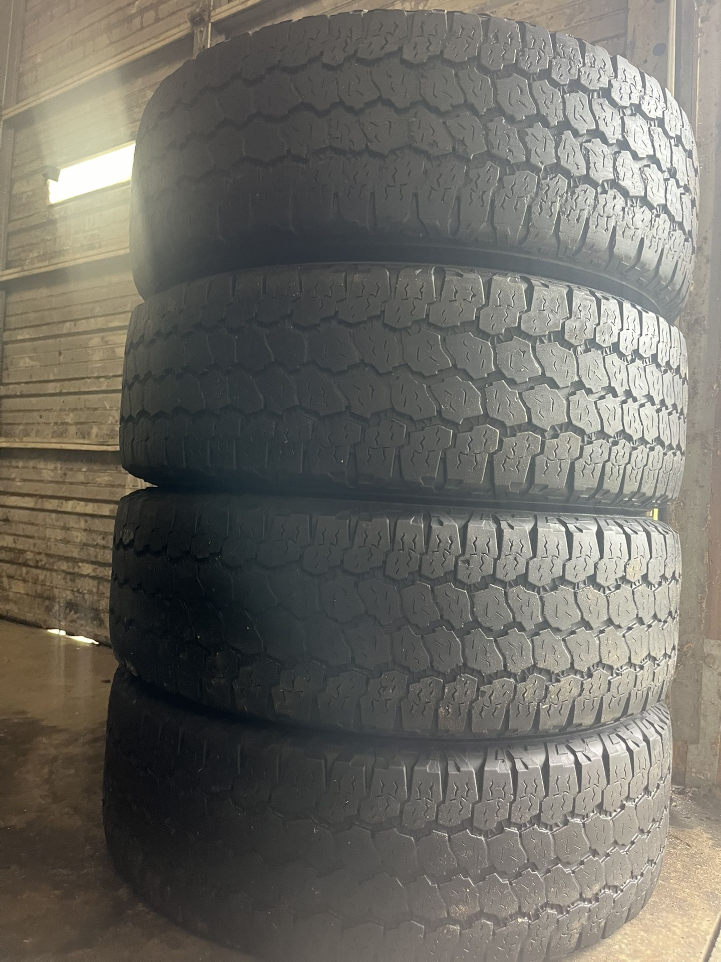 275 70 18 GOODYEAR WRANGLER MATCHING SET LOAD RANGE “E” $300 for the set