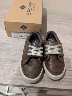 Brown Sperry's toddler shoes