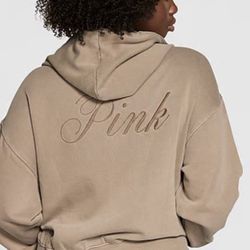 NEW PINK zip Up Hoodie Size Medium