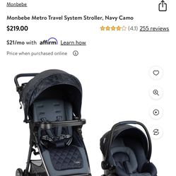 Car seat And Base  With Matching Stroller 