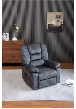 #612AB-Heat Massage Power Lift Recliner Chairs with 10 Mode and 4 Massage Zone Velvet Sofa Lounge Chair with Side Pocket and USB Port