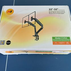 New Monitor Ergonomical Mount, Dual hands. Fits 22”- 32”.