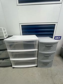 Plastic 3-Drawer Storage Units – Set of 4
