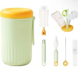 7 in 1 Bottle Cleaner Kit-Travel Bottle Brush Set with Bottle Brush,Nipple Brush,Straw Cleaner Brush,Soap Dispenser,Bottle Drying Rack,Drainage Tray &