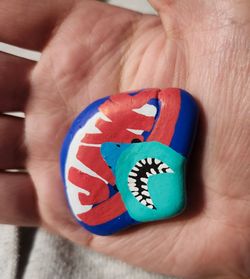 Jaws Movie Gag Rock Acrylic Art Hand-Painted