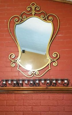 Gorgeous Coat of Arms Wrought Iron Mirror