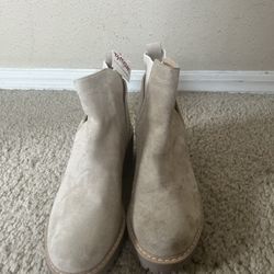 Tan And Cream Color Boots