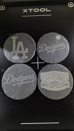 LA Dodgers Laser Engraved Slate Coasters Set of 4