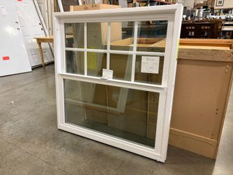 NEW! MILGARD 46×45 White Vinyl Vertical Sliding Grid Line Window