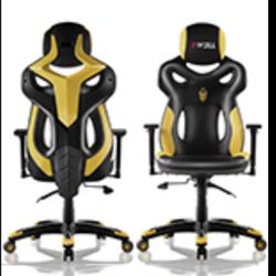  body hugging designt backrest 4D racing game chair-green /yellow 