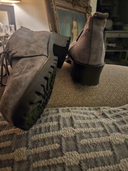 NEWPORT NEWS gray Suede Desert Booties 