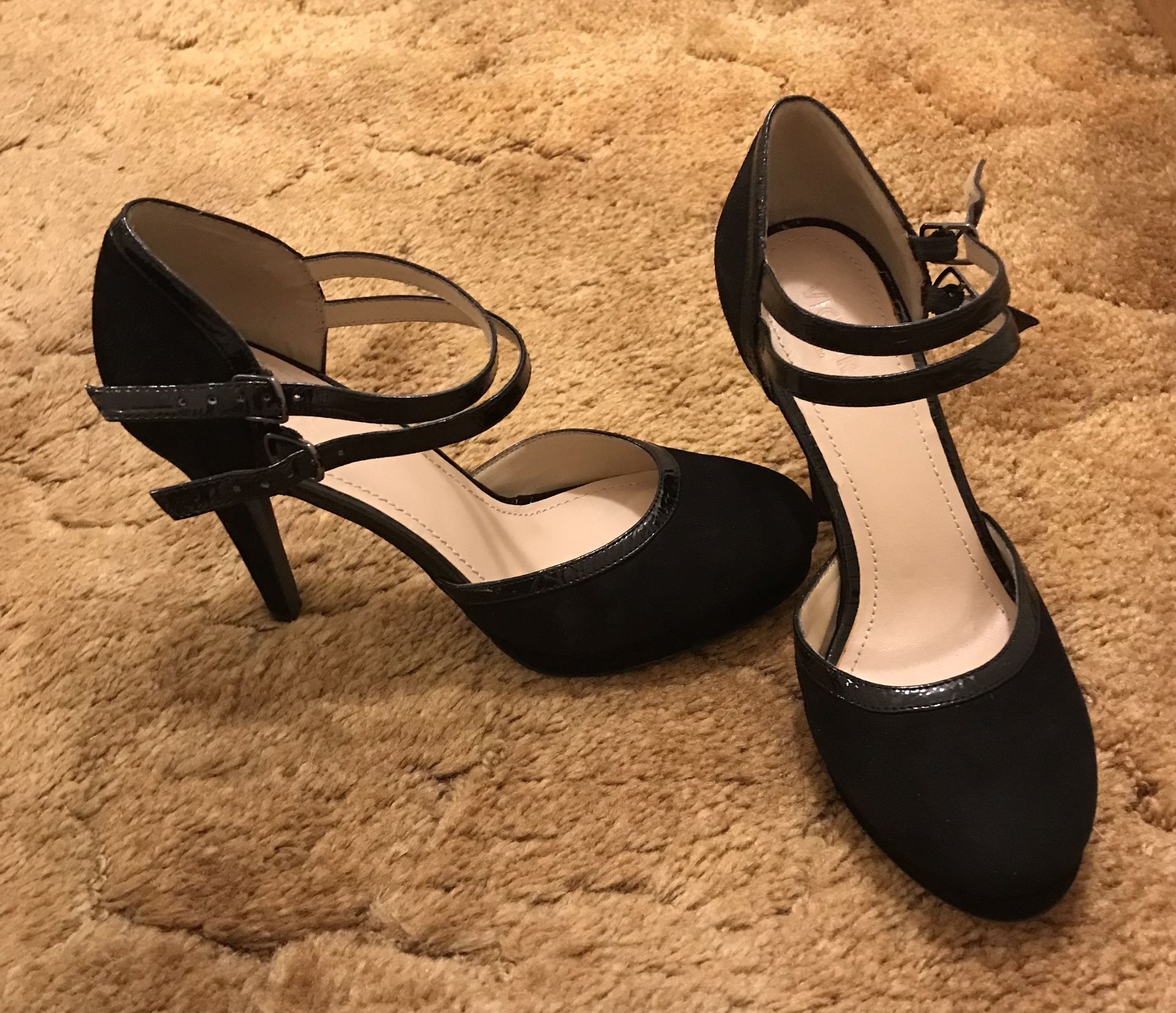 Evening Shoes, Black “suede”, Size8, Worn Once - Pick Up Only