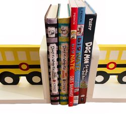 Wooden Book Holders School Bus