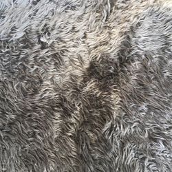 Rug Furry Faux Black 45”x72”