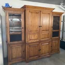 Solid Oak Tv Entertainment Center 
